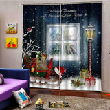 Max Christmas Pattern Living Room Window Drapes Balcony Window Curtains Decor