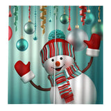 Max Lovely Xmas Snowman Waterproof Living Room Bedroom Window Drapes 2 Panel Set