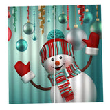 Max Lovely Xmas Snowman Waterproof Living Room Bedroom Window Drapes 2 Panel Set