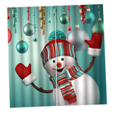 Max Lovely Xmas Snowman Waterproof Living Room Bedroom Window Drapes 2 Panel Set