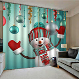 Max Lovely Xmas Snowman Waterproof Living Room Bedroom Window Drapes 2 Panel Set