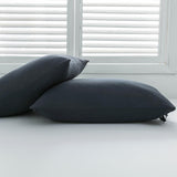 Max Maxb Solid Color Polyester Pillow Case Cushion Cover with Ties 2-in-1 Dark Blue
