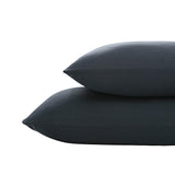 Max Maxb Solid Color Polyester Pillow Case Cushion Cover with Ties 2-in-1 Dark Blue