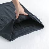 Max Maxb Solid Color Polyester Pillow Case Cushion Cover with Ties 2-in-1 Dark Blue