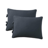 Max Maxb Solid Color Polyester Pillow Case Cushion Cover with Ties 2-in-1 Dark Blue