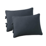 Max Maxb Solid Color Polyester Pillow Case Cushion Cover with Ties 2-in-1 Dark Blue