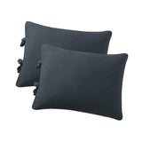 Max Maxb Solid Color Polyester Pillow Case Cushion Cover with Ties 2-in-1 Dark Blue