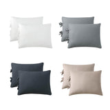 Max Maxb Solid Color Polyester Pillow Case Cushion Cover with Ties 2-in-1 Dark Blue