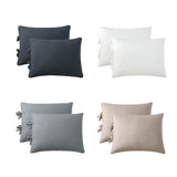 Max Maxb Solid Color Polyester Pillow Case Cushion Cover with Ties 2-in-1 Dark Blue