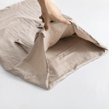 Max Maxb Solid Color Polyester Pillow Case Cushion Cover with Ties 2-in-1 Beige