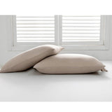 Max Maxb Solid Color Polyester Pillow Case Cushion Cover with Ties 2-in-1 Beige