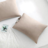 Max Maxb Solid Color Polyester Pillow Case Cushion Cover with Ties 2-in-1 Beige