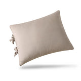 Max Maxb Solid Color Polyester Pillow Case Cushion Cover with Ties 2-in-1 Beige