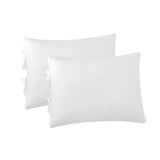 Max Maxb Solid Color Polyester Pillow Case Cushion Cover with Ties 2-in-1 White