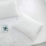 Max Maxb Solid Color Polyester Pillow Case Cushion Cover with Ties 2-in-1 White