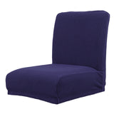 Jacquard Stretch Low Back Chair Cover Bar Counter Stool Slipcover Dark Blue
