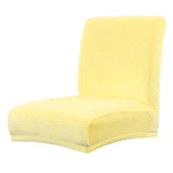 Stretch Short Low Back Chair Cover Bar Counter Stool Slipcover Yellow