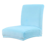 Stretch Short Low Back Chair Cover Bar Counter Stool Slipcover Sky Blue