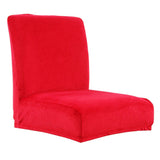 Max Stretch Short Low Back Chair Cover Bar Counter Stool Slipcover Red