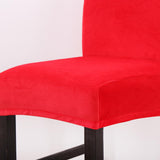 Max Stretch Short Low Back Chair Cover Bar Counter Stool Slipcover Red