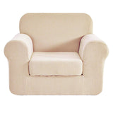 Max 2-Piece Sofa Cover Slipcover Furniture Protector 1 Seat Couch Off White