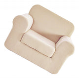Max 2-Piece Sofa Cover Slipcover Furniture Protector 1 Seat Couch Off White