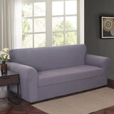Max 2-Piece Sofa Cover Slipcover Furniture Protector 3 Cushion Couch Gray