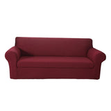 Max 2-Piece Sofa Cover Slipcover Furniture Protector 3 Cushion Couch Wine Red