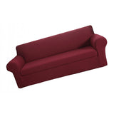Max 2-Piece Sofa Cover Slipcover Furniture Protector 3 Cushion Couch Wine Red
