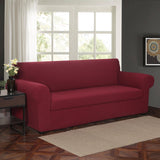 Max 2-Piece Sofa Cover Slipcover Furniture Protector 3 Cushion Couch Wine Red
