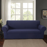 Max 2-Piece Sofa Cover Slipcover Furniture Protector 3 Cushion Couch Dark Blue