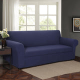 Max 2-Piece Sofa Cover Slipcover Furniture Protector 3 Cushion Couch Dark Blue