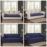 Max 2-Piece Sofa Cover Slipcover Furniture Protector 3 Cushion Couch Dark Blue