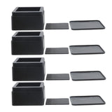 Max 4pcs Set Heavy Duty Square Plastic Furniture Risers Lifts Bed Risers