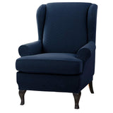 Max Polyester Elastic Knitted Rhombus Chair Slipcover Armchair Cover Dark Blue