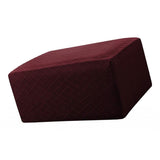 Max Storage Ottoman Stool Cover Footstool Stretch Grid Slipcover Wine Red