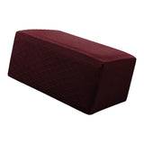 Max Storage Ottoman Stool Cover Footstool Stretch Grid Slipcover Wine Red