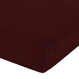 Max Storage Ottoman Stool Cover Footstool Stretch Grid Slipcover Wine Red