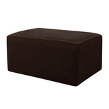 Max Storage Ottoman Stool Cover Footstool Stretch Grid Slipcover Deep Coffee