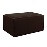 Max Storage Ottoman Stool Cover Footstool Stretch Grid Slipcover Deep Coffee