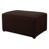 Max Storage Ottoman Stool Cover Footstool Stretch Grid Slipcover Deep Coffee