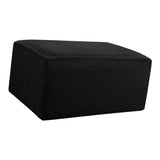 Max Storage Ottoman Stool Cover Footstool Stretch Grid Slipcover Black