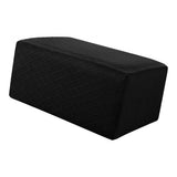 Max Storage Ottoman Stool Cover Footstool Stretch Grid Slipcover Black