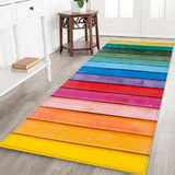 Max Rustic Runner Rug Floor Mat Modern Home Strip Rug Rainbow(60x180cm)