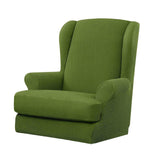 Max Jacquard Stretch Wing Back Armchair Cover Wingback Sofa Slipcover Green