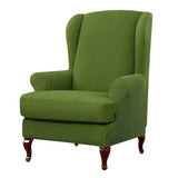 Max Jacquard Stretch Wing Back Armchair Cover Wingback Sofa Slipcover Green