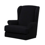 Max Jacquard Stretch Wing Back Armchair Cover Wingback Sofa Slipcover Black