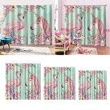 Max Flamingos and Unicorns Bedroom Window Drape 2 Panel Set 140x100cm(55x40inch)
