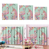 Max Flamingos and Unicorns Bedroom Window Drape 2 Panel Set 140x100cm(55x40inch)