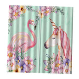 Max Flamingos and Unicorns Bedroom Window Drape 2 Panel Set 140x100cm(55x40inch)